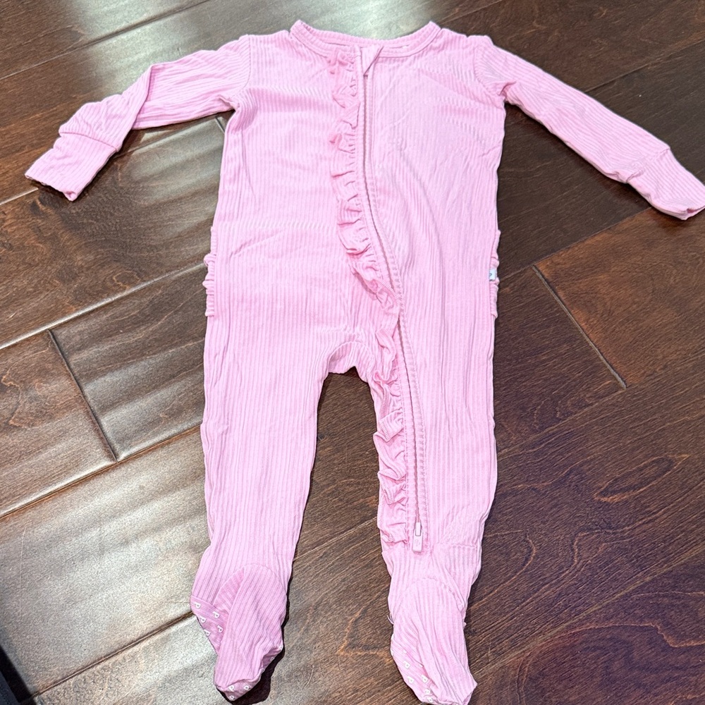 Posh Peanut Pink Ruffled Footie